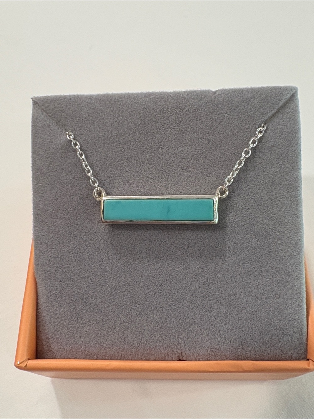 Pura Vita Sterling Silver Bar Necklace with Turquoise Inlay